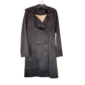 Desiterata Trench Coat Jacket Charcoal Gray Double Breasted
